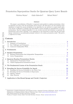 Permutation Superposition Oracles for Quantum Query Lower Bounds