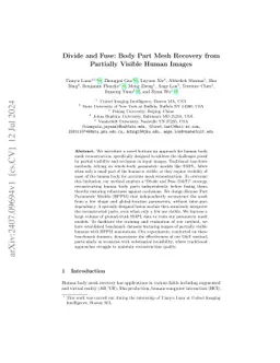 Divide and Fuse: Body Part Mesh Recovery from Partially Visible Human
  Images