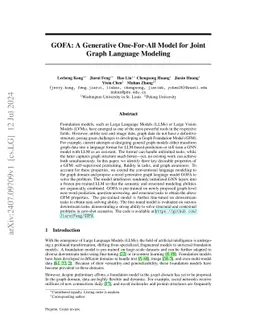 GOFA: A Generative One-For-All Model for Joint Graph Language Modeling