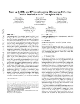Team up GBDTs and DNNs: Advancing Efficient and Effective Tabular
  Prediction with Tree-hybrid MLPs