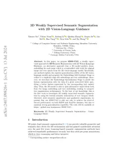 3D Weakly Supervised Semantic Segmentation with 2D Vision-Language
  Guidance