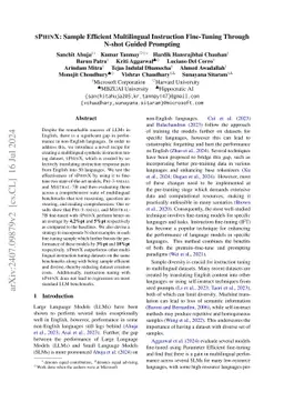 sPhinX: Sample Efficient Multilingual Instruction Fine-Tuning Through N-shot Guided Prompting