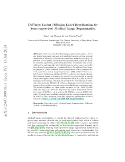 DiffRect: Latent Diffusion Label Rectification for Semi-supervised
  Medical Image Segmentation