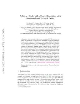 Arbitrary-Scale Video Super-Resolution with Structural and Textural
  Priors