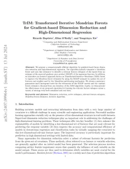 TrIM: Transformed Iterative Mondrian Forests for Gradient-based
  Dimension Reduction and High-Dimensional Regression