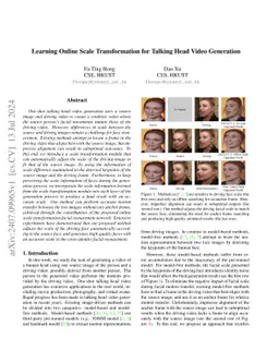 Learning Online Scale Transformation for Talking Head Video Generation