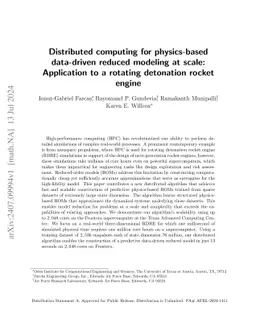 Distributed computing for physics-based data-driven reduced modeling at scale: Application to a rotating detonation rocket engine