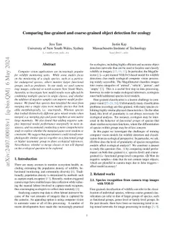 Comparing fine-grained and coarse-grained object detection for ecology