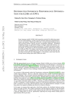 Distributed Inference Performance Optimization for LLMs on CPUs