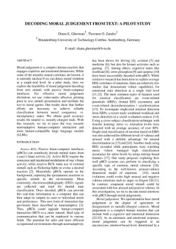 Decoding moral judgement from text: a pilot study
