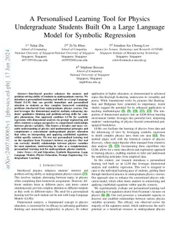 A Personalised Learning Tool for Physics Undergraduate Students Built On
  a Large Language Model for Symbolic Regression
