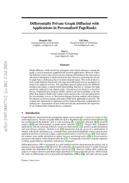 Differentially Private Graph Diffusion with Applications in Personalized PageRanks