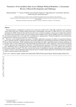 Generative AI for Synthetic Data Across Multiple Medical Modalities: A
  Systematic Review of Recent Developments and Challenges