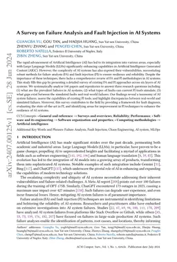 A Survey on Failure Analysis and Fault Injection in AI Systems