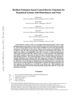 Resilient Estimator-based Control Barrier Functions for Dynamical
  Systems with Disturbances and Noise