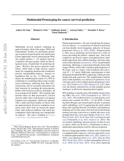 Multimodal Prototyping for cancer survival prediction
