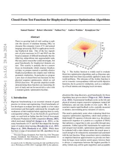 Closed-Form Test Functions for Biophysical Sequence Optimization
  Algorithms