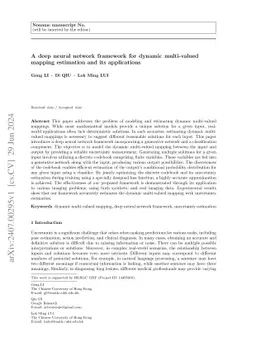 A deep neural network framework for dynamic multi-valued mapping
  estimation and its applications