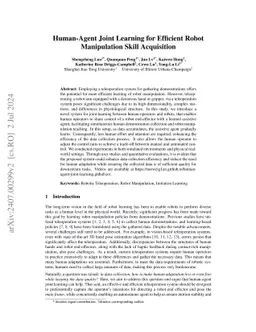 Human-Agent Joint Learning for Efficient Robot Manipulation Skill
  Acquisition