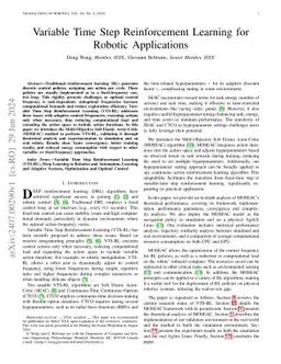Variable Time Step Reinforcement Learning for Robotic Applications
