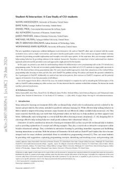 Student-AI Interaction: A Case Study of CS1 students