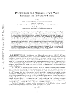 Deterministic and Stochastic Frank-Wolfe Recursion on Probability Spaces