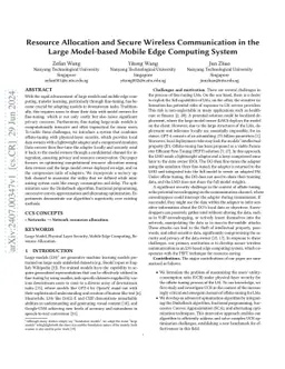 Resource Allocation and Secure Wireless Communication in the Large
  Model-based Mobile Edge Computing System