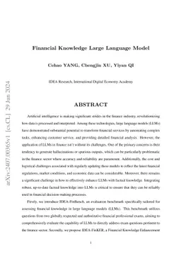 Financial Knowledge Large Language Model
