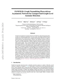 FANFOLD: Graph Normalizing Flows-driven Asymmetric Network for
  Unsupervised Graph-Level Anomaly Detection