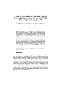 A Study on Effect of Reference Knowledge Choice in Generating Technical
  Content Relevant to SAPPhIRE Model Using Large Language Model