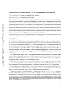 Formalising Anti-Discrimination Law in Automated Decision Systems