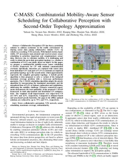 C-MASS: Combinatorial Mobility-Aware Sensor Scheduling for Collaborative
  Perception with Second-Order Topology Approximation