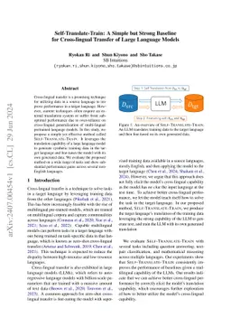 Self-Translate-Train: A Simple but Strong Baseline for Cross-lingual
  Transfer of Large Language Models
