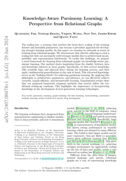 Knowledge-Aware Parsimony Learning: A Perspective from Relational Graphs