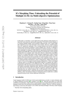 It's Morphing Time: Unleashing the Potential of Multiple LLMs via
  Multi-objective Optimization