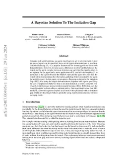 A Bayesian Solution To The Imitation Gap