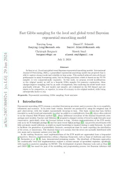 Fast Gibbs sampling for the local and global trend Bayesian exponential
  smoothing model