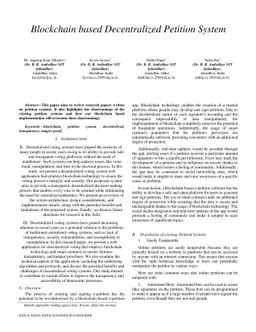 Blockchain based Decentralized Petition System