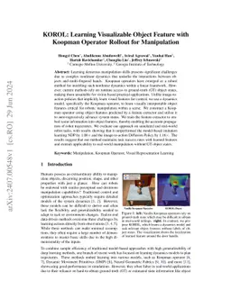 KOROL: Learning Visualizable Object Feature with Koopman Operator
  Rollout for Manipulation
