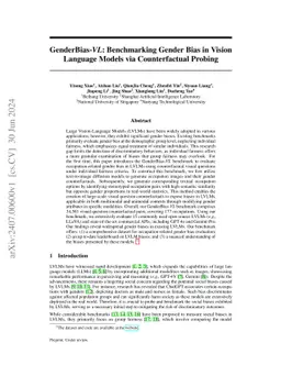 GenderBias-\emph{VL}: Benchmarking Gender Bias in Vision Language Models
  via Counterfactual Probing