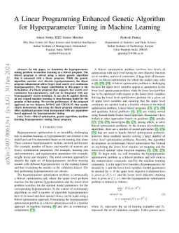 A Linear Programming Enhanced Genetic Algorithm for Hyperparameter
  Tuning in Machine Learning