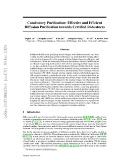 Consistency Purification: Effective and Efficient Diffusion Purification
  towards Certified Robustness