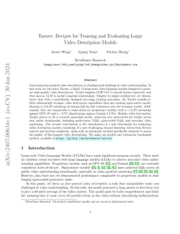 Tarsier: Recipes for Training and Evaluating Large Video Description
  Models