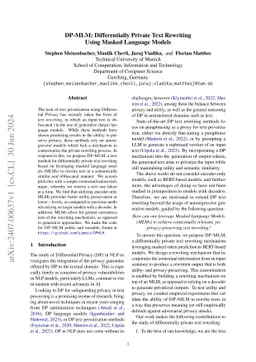 DP-MLM: Differentially Private Text Rewriting Using Masked Language
  Models