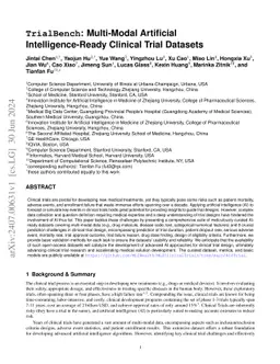 TrialBench: Multi-Modal Artificial Intelligence-Ready Clinical Trial Datasets