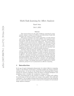 Multi-Task Learning for Affect Analysis