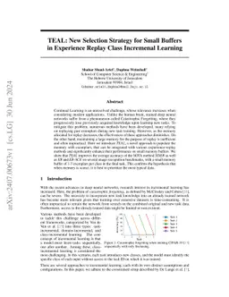 TEAL: New Selection Strategy for Small Buffers in Experience Replay
  Class Incremental Learning