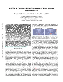 CaFNet: A Confidence-Driven Framework for Radar Camera Depth Estimation