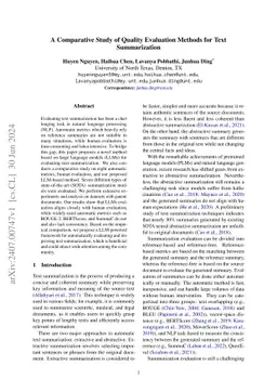 A Comparative Study of Quality Evaluation Methods for Text Summarization