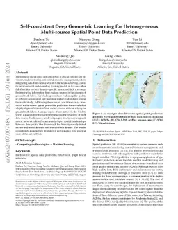 Self-consistent Deep Geometric Learning for Heterogeneous Multi-source
  Spatial Point Data Prediction